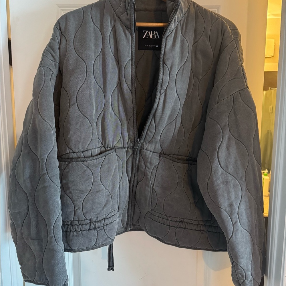 Zara Gray Quilted Women's Jacket